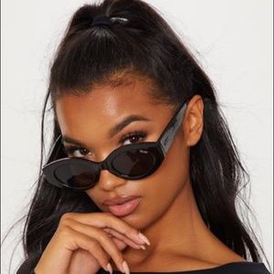 Quay Australia Black See Me Smile Oval Sunglasses